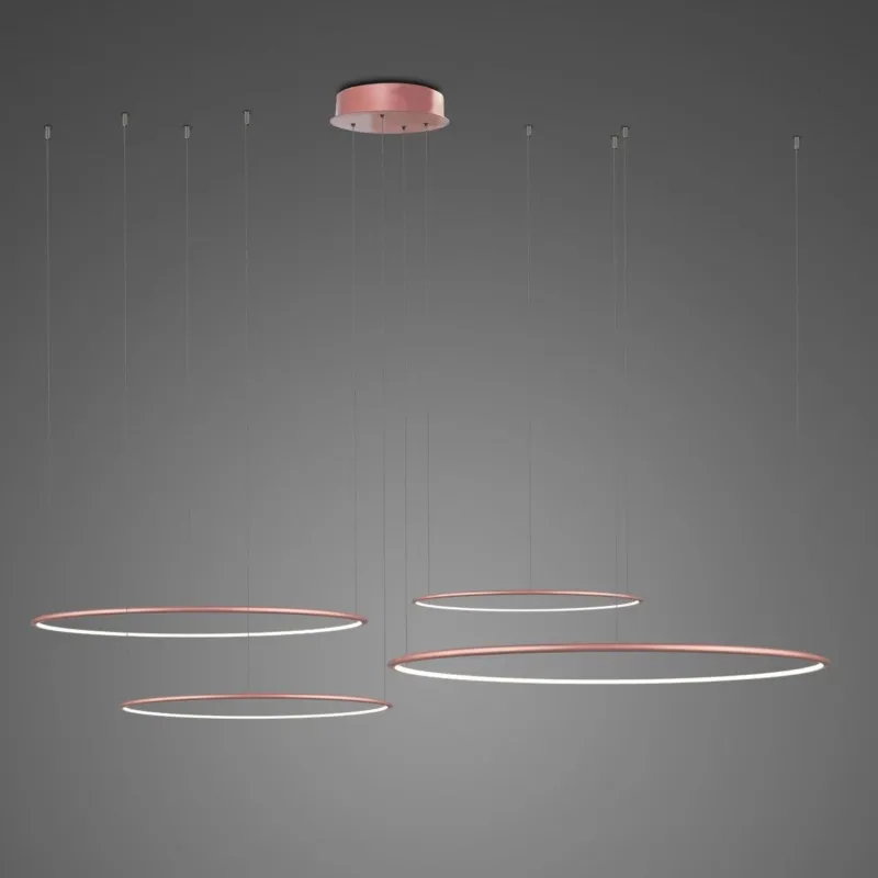 Ekspresowa dostawa Lampa wisząca Ledowe Okręgi No.4 różowe złoto 100cm - Altavola