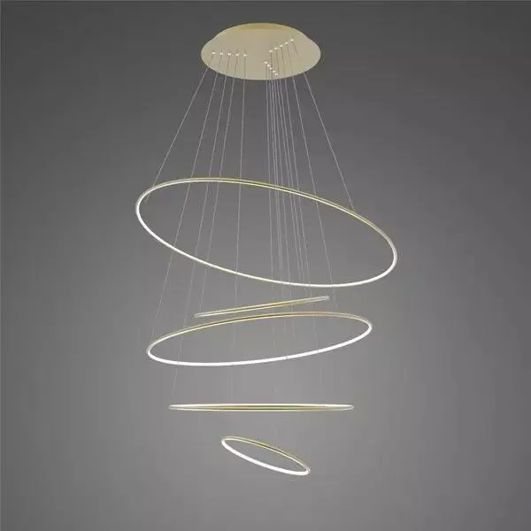 Bezpieczne zakupy Lampa wisząca Ledowe Okręgi No.5 150 cm 3000K złota ściemnialna 192W Altavola Design