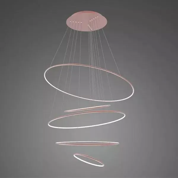 Ostatnie sztuki Lampa wisząca Ledowe Okręgi No.5 różowe złoto 150cm - Altavola