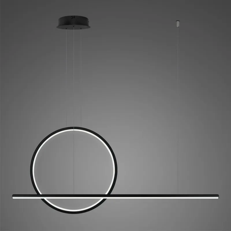 Niska cena Lampa wisząca Linea No.2 100x40 cm czarna 3000K ściemnialna 30W Altavola Design