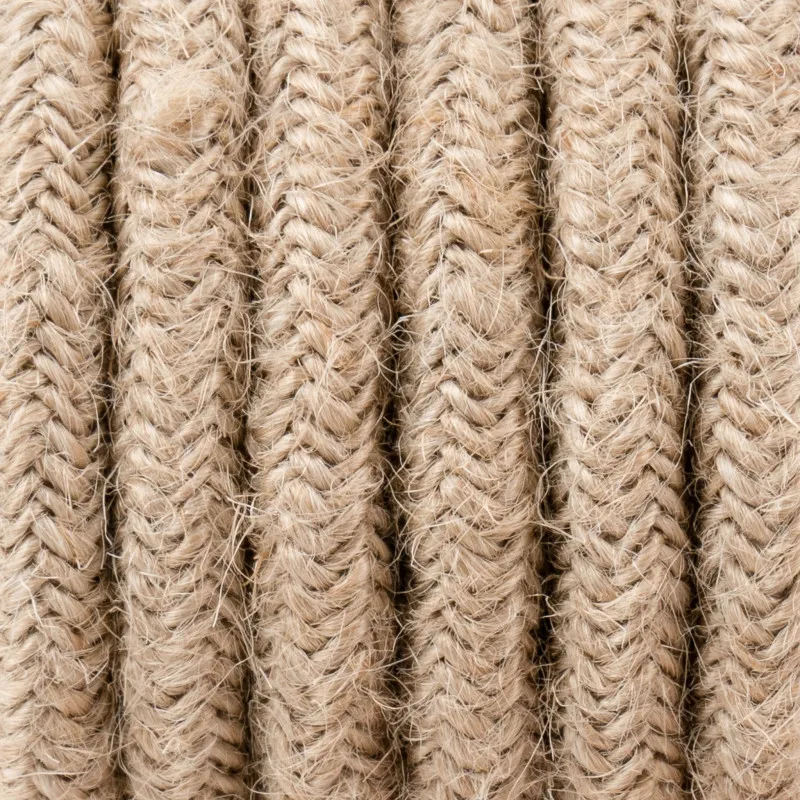 Ciemnobeżowy kabel w oplocie jutowym naturalnym J02 trzyżyłowy 3x0.75 - Kolorowe Kable Akcesoria Hit cenowy