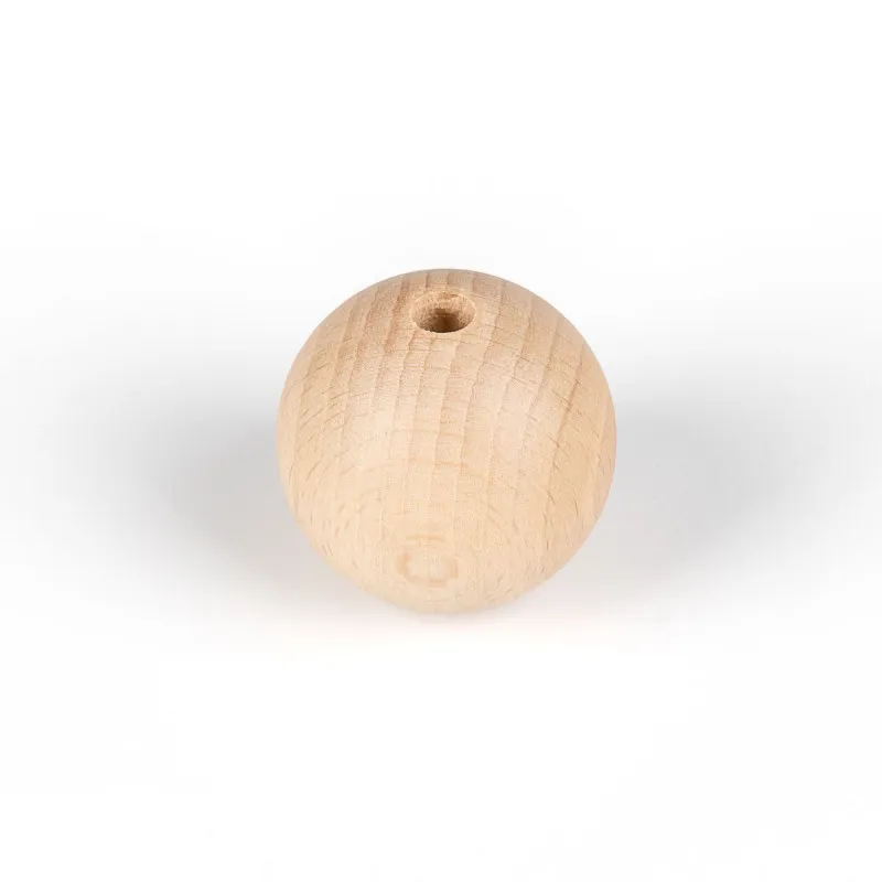 Dekoracyjna drewniana kulka do lamp fi 40mm z otworem wewnętrznym 7mm koralik na przewód 2x0,75mm - Kolorowe Kable Akcesoria Tylko do końca tygodnia
