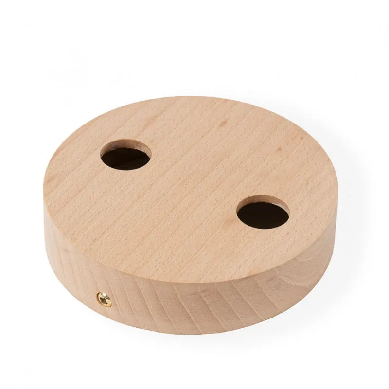Ekspresowa dostawa Drewniana osłonka sufitowa z dużym otworem 130mm - dwukablowa - Kolorowe Kable Akcesoria