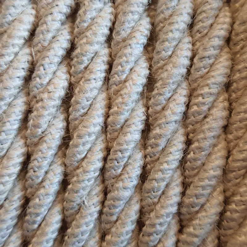 Jasnobeżowy kabel skręcany w oplocie jutowym bielonym J04 trzyżyłowy 3x1x1,5mm2 - Kolorowe Kable Akcesoria Najlepsza cena
