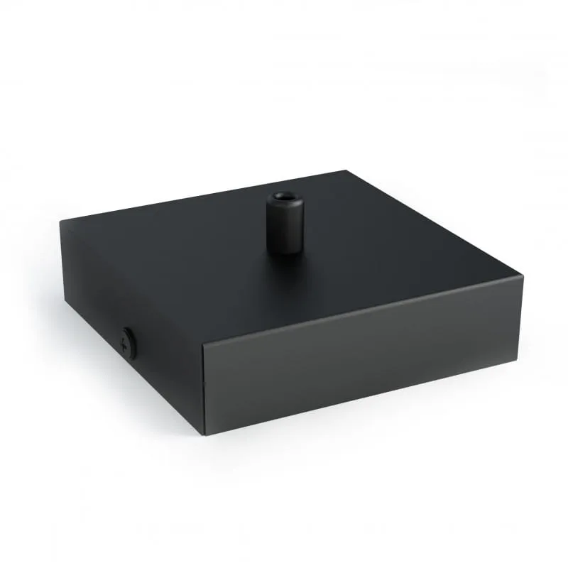 Kwadratowa metalowa osłonka sufitowa 120x120mm - czarna strukturalna - Kolorowe Kable Akcesoria Kup teraz