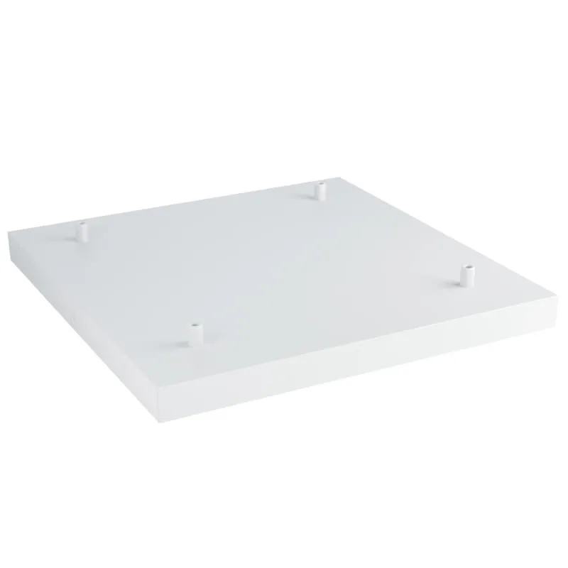 Taniej Kwadratowa metalowa osłonka sufitowa 40x40cm lakierowana w kolorze białym strukturalnym - na cztery przewody - Kolorowe Kable Akcesoria