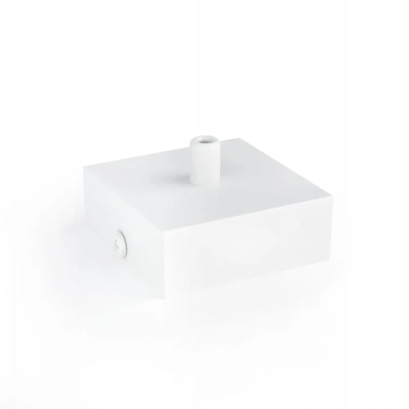 Kwadratowa metalowa osłonka sufitowa 82x82mm - biała strukturalna - Kolorowe Kable Akcesoria Szybka wysyłka