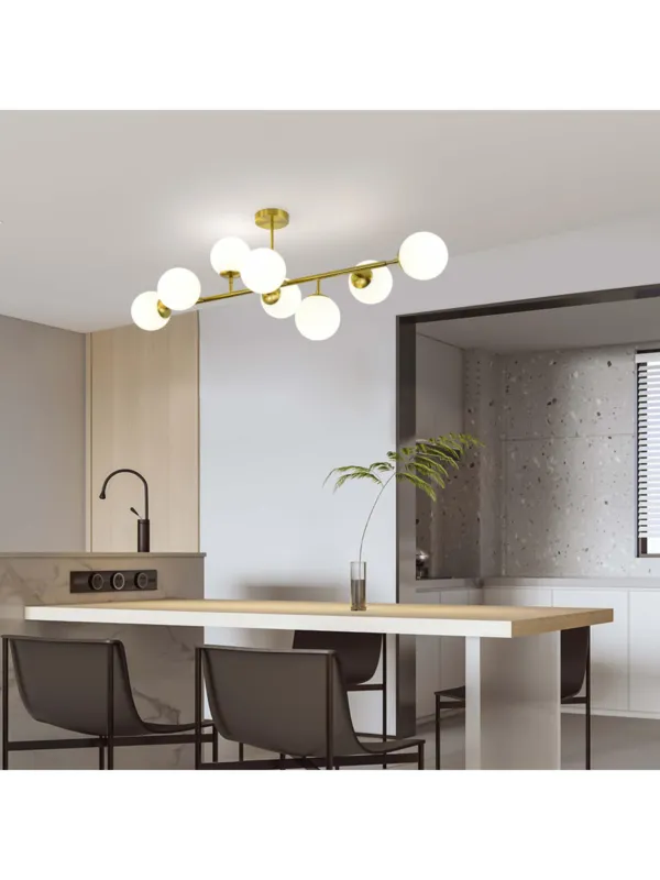 Duża złota lampa wisząca kule modernistyczna Dorado 8 LP-002/8P do sypialni nad łóżko Najlepsza cena