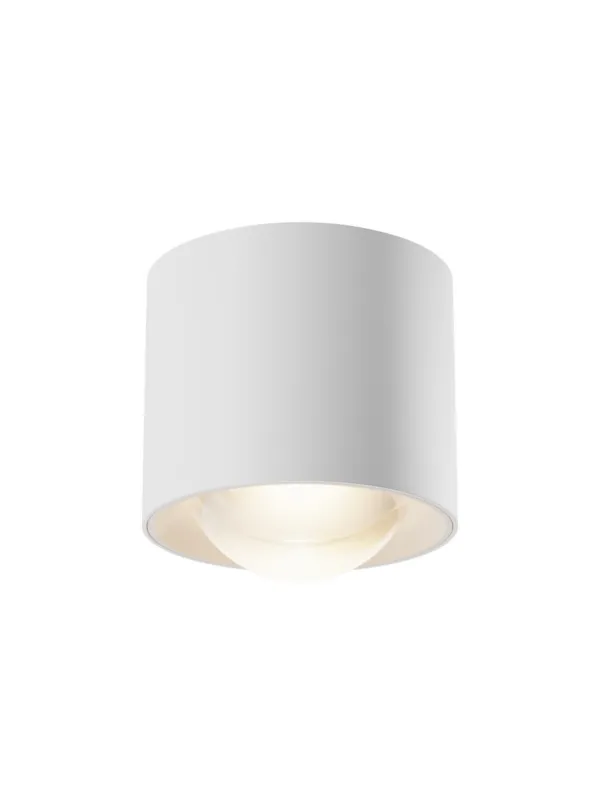 Ostatnie sztuki Mały plafon sufitowy LED Lens 9 cm – 15W, 3000K, 1070 lm, 70°, IP44, z wypukłą soczewką, biały