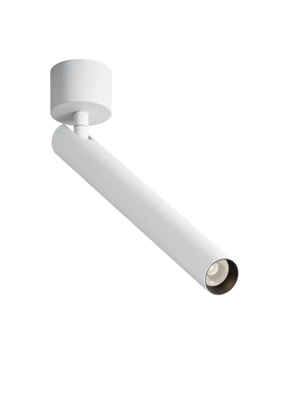 Oprawa sufitowa natynkowa LED Focus T – okrągła, tuba typu spot, długa - 30 cm, 6W, 3000K, kąt 36°, biała Wyprzedaż