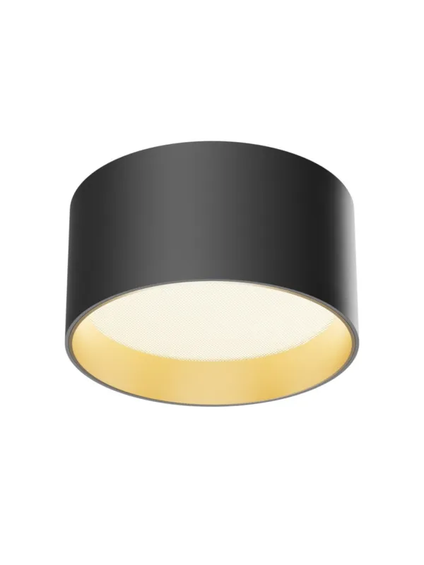 Dostępne od ręki Plafon LED Vega 14 cm – 15W, 3000K, 1030 lm, 110°, mały, czarny ze złotym wnętrzem