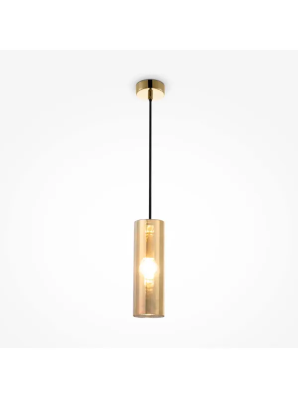 Wysoka jakość Złota lampa wisząca Gioia - szklany cylindryczny klosz 1xE14