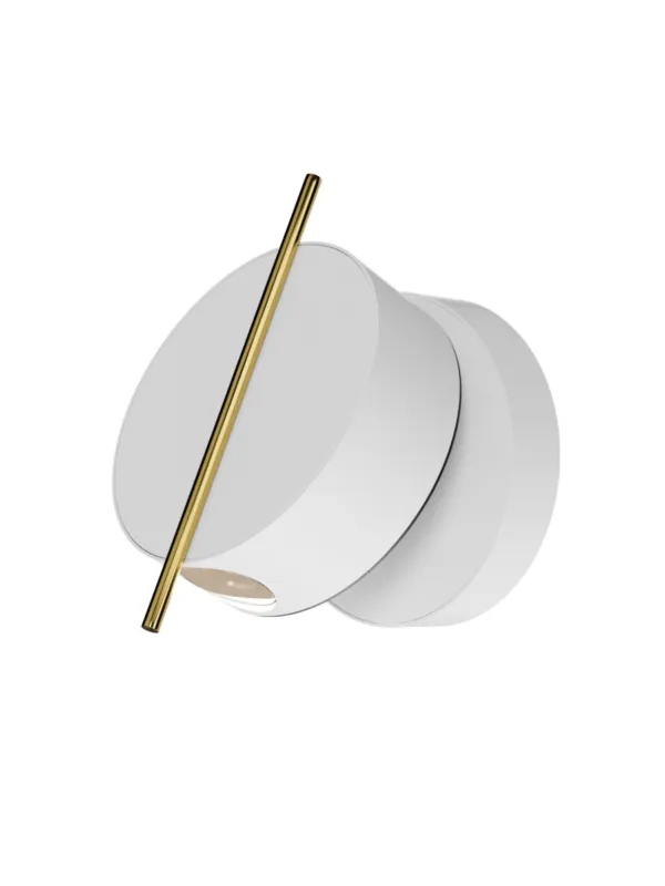 Designerski kinkiet ścienny Nuance LED biało-złoty - geometryczne metalowe tuby Wybór klientów