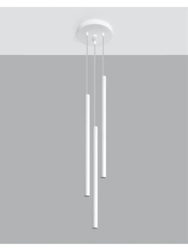 Lampa wisząca 3-punktowa sople PASTELO 3P biała tuby Taniej