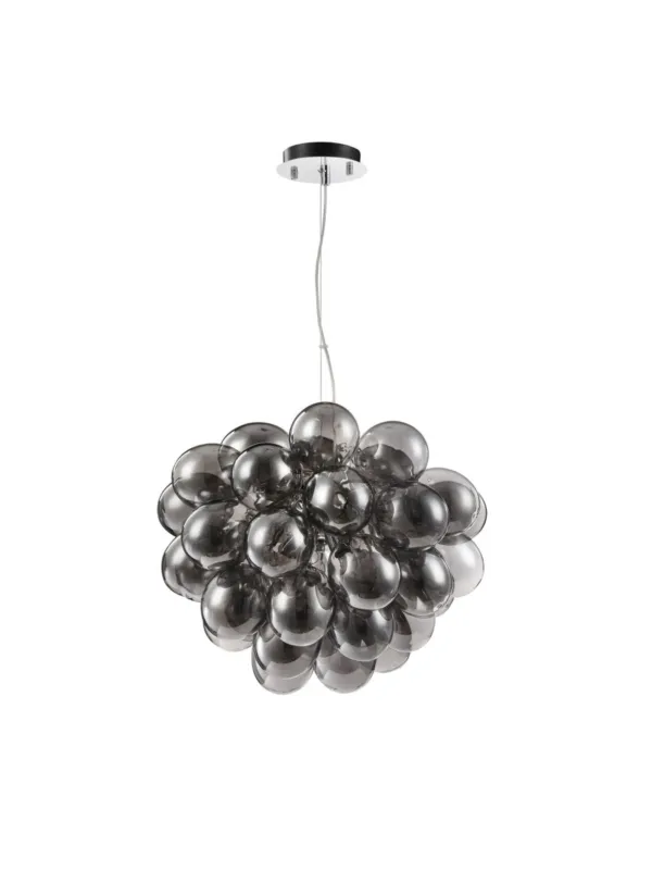 Wyjątkowa oferta Designerski żyrandol wiszący Balbo Maytoni - grafitowe szklane grono - kule G9 8-punktów