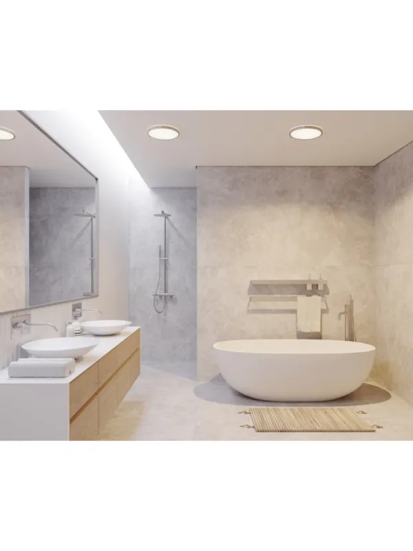 Plafon okrągły LED do łazienki Oja 29 chrom IP54, z Moodmaker 14,5W 3000/4000K – Nordlux Kup online