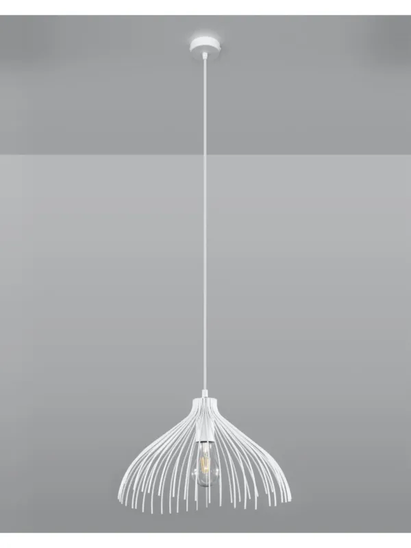 Lampa wisząca druciana biała UMB oprawa grabie Ekspresowa dostawa