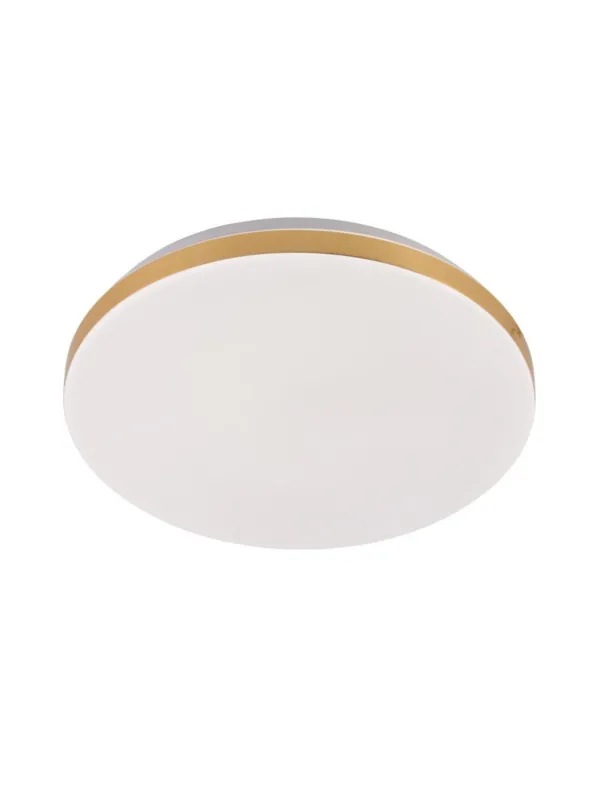 Biały okrągły plafon mały 33 cm Babilon niski z złotą ramką LED 18W 4000K neutralna barwa Popularny