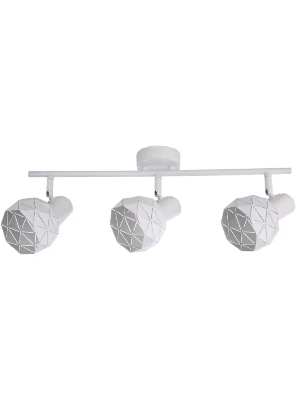 Biała lampa sufitowa 3-punktowa Reus 3 reflektorki regulowane metalowe ażurowe Ostatnie sztuki