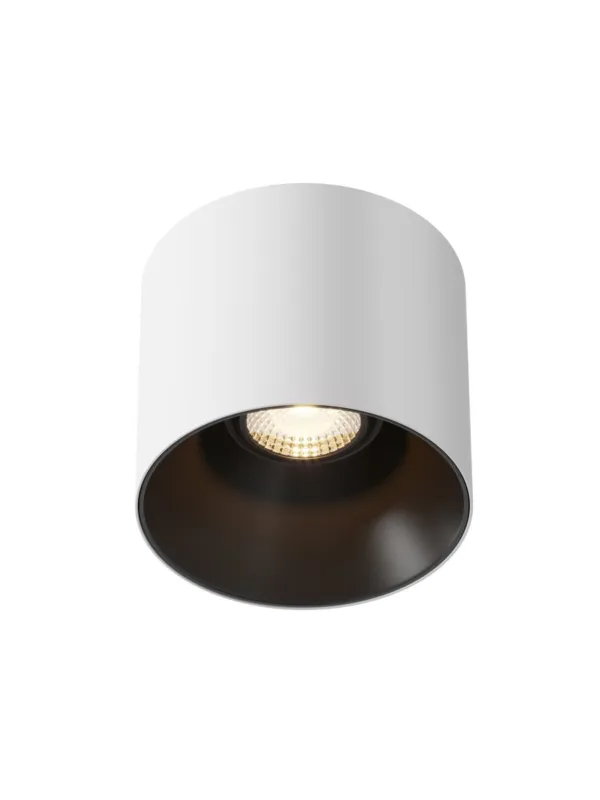 Super okazja Oprawa sufitowa natynkowa LED Alfa – okrągła, tuba 10 cm, 15W, 3000K, kąt 60°, biało-czarna