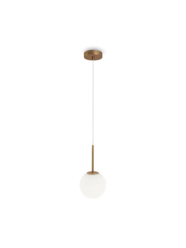 Lampa wisząca Basic form złota z mlecznobiałą szklaną kulą 15 cm Ograniczona ilość