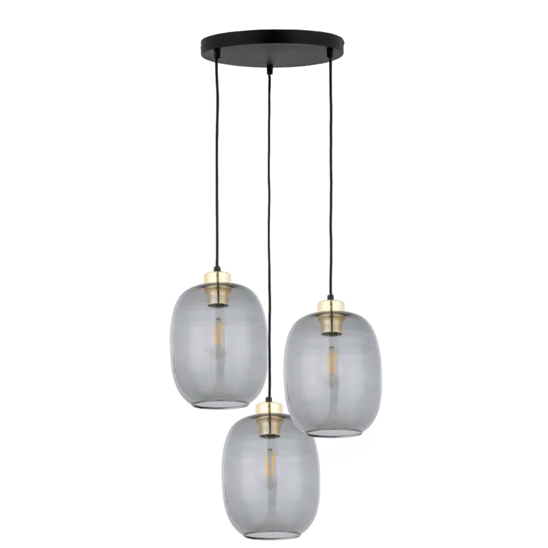 Wisząca lampa DELTA na okrągłej rozecie, duże szklane klosze 4840 TK Lighting Tylko do końca tygodnia