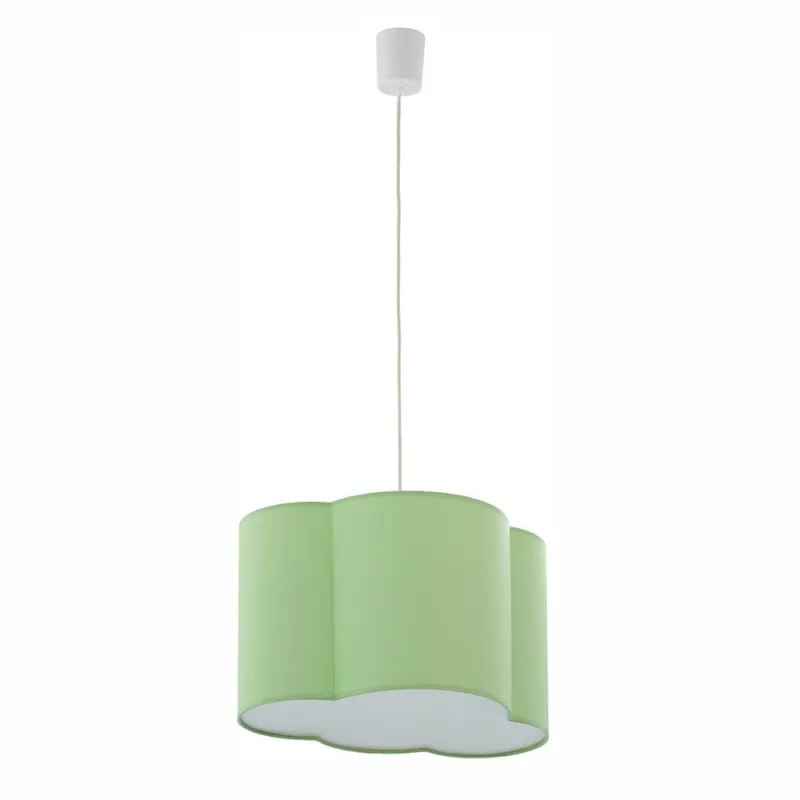 Łatwy zwrot Zielona lampa wisząca w kształcie chmurki z białą blendą CLOUD 6076 1xE27 TK Lighting
