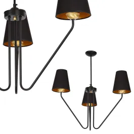 ŻYRANDOL VICTORIA BLACK 3XE27 Łatwy zwrot