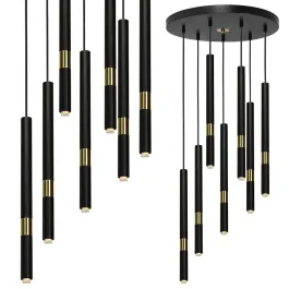 LAMPA WISZĄCA MONZA BLACK/GOLD 7XG9 8W Szybka wysyłka