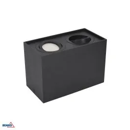 Ograniczona ilość Oprawa sufitowa Ortal 2 GU10 Czarna C23-DLO-AS-GU10-250-BL Bemko