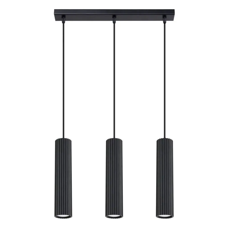 Do wyczerpania zapasów Lampa sufitowa Żyrandol Czarny Wiszący potrójny do Kuchni i Salonu