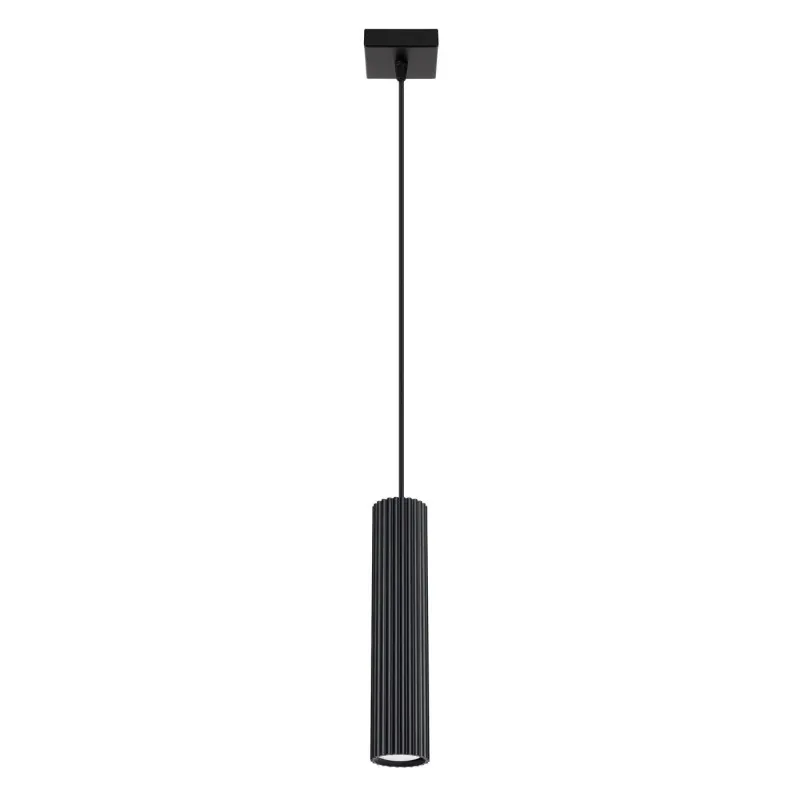 Wyjątkowa oferta Lampa wisząca rurka podłużna tuba karbowana czarna polska Gu10