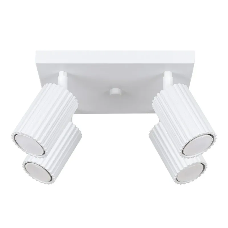 Obniżka ceny Plafon lampa przysufitowa 4 tuby białe ruchome spoty karbowane Gu10
