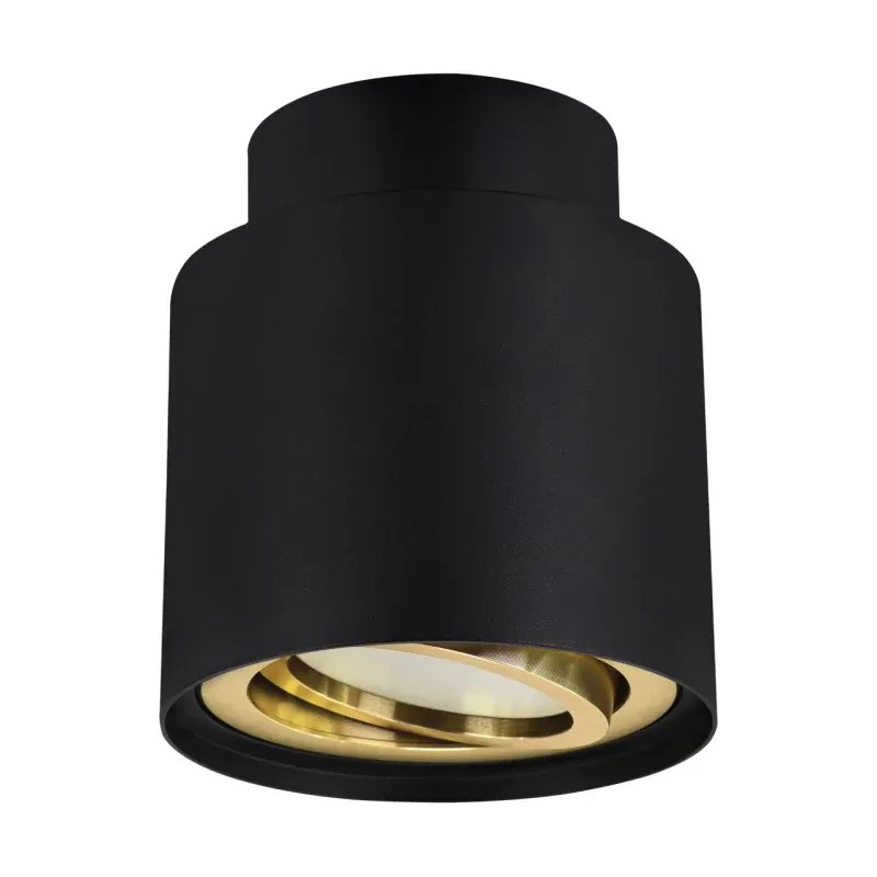 Nowość 04593 Lampa sufitowa punktowa tuba natynkowa czarno-złota GU10 HARIET LED C IDEUS