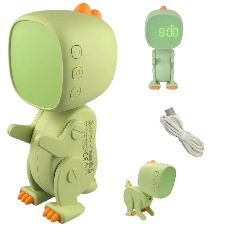Budzik dla dzieci Zegar do nauki godzin zielony ROBO DINO Hit sprzedaży