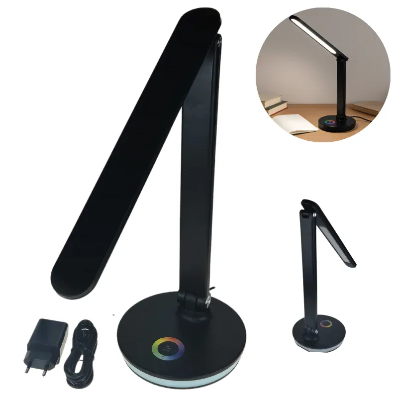 Ekspresowa dostawa Lampka Na Biurko LED Czarna Nocna zmieniająca kolor RGB dla Dzieci