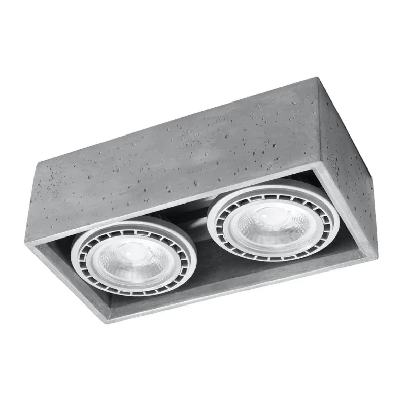 Betonowy plafon 2xGu10 Quatro SL.0884 Sollux Tylko do końca tygodnia