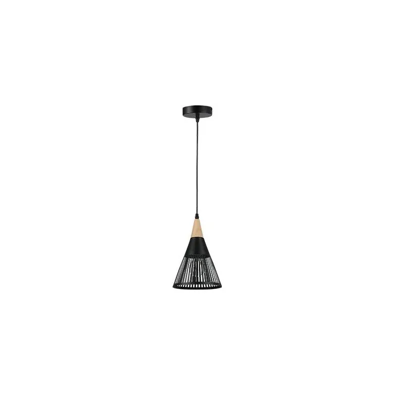 Sufitowa lampa wisząca w kolorze czarnym z dodatkiem drewna HIRA LVT Zamów teraz