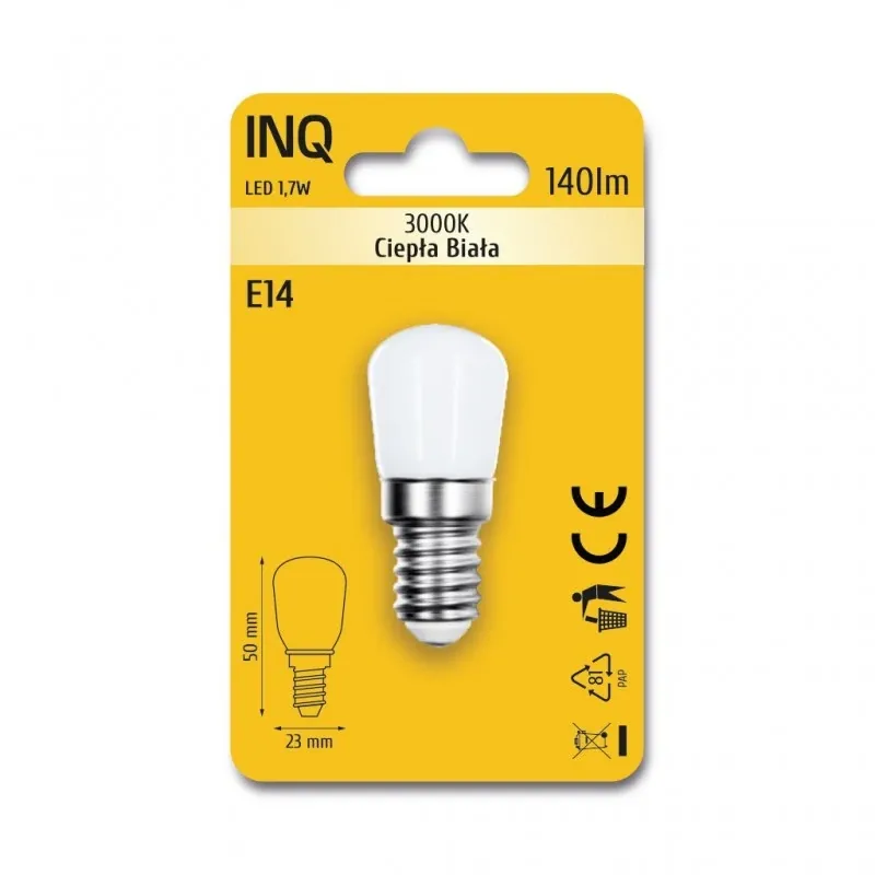 LS110WW Lampa LED E14 1,7W T22 140lm 3000K lodówka INQ Nowość