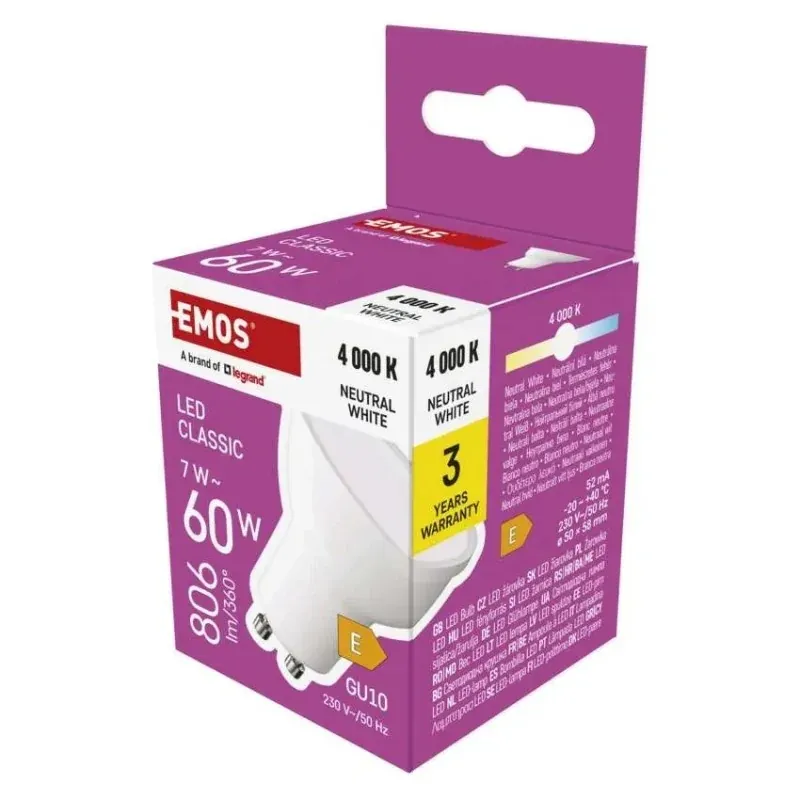 Żarówka LED Classic MR16 7W GU10 zimna biel EMOS Bezpieczne zakupy