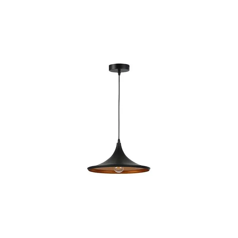 Czarna lampa sufitowa wisząca ze złotym wnętrzem 1xE27 MEZO 0026 LVT Zamów dziś