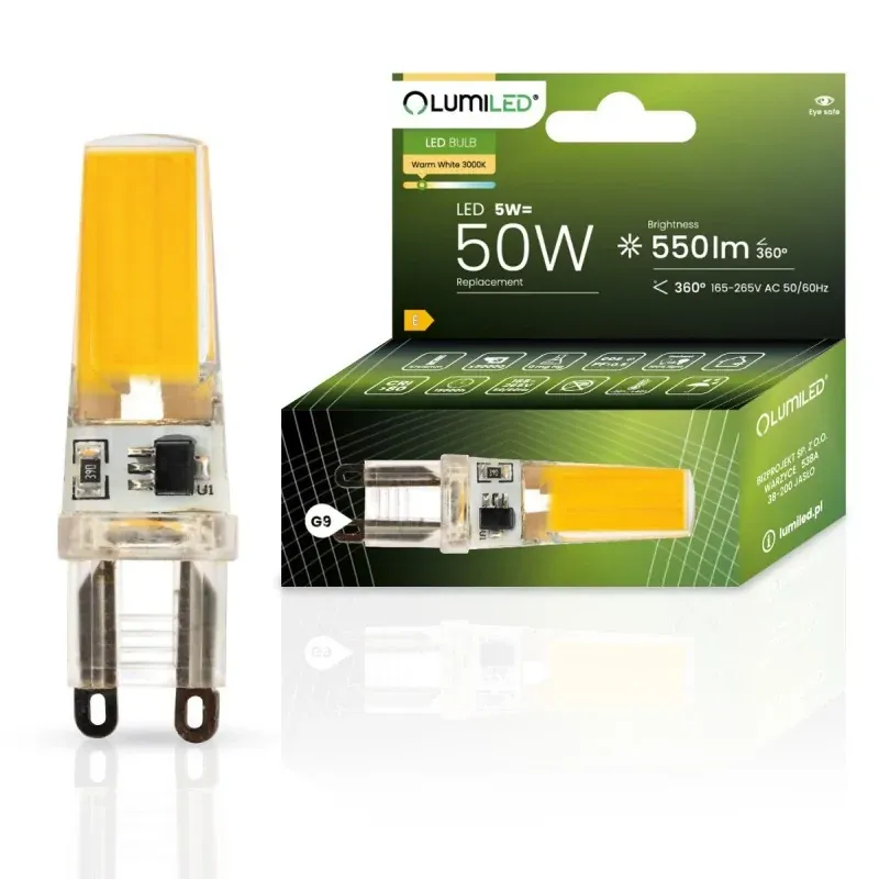 Okazja Żarówka led G-9 kapsułka 5W odpowiednik 50W 3000K ciepła LUMILED
