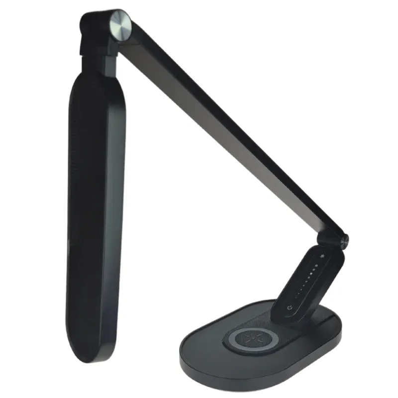 Wyprzedaż Lampka na biurko LED czarna z ładowaniem telefonu z USB