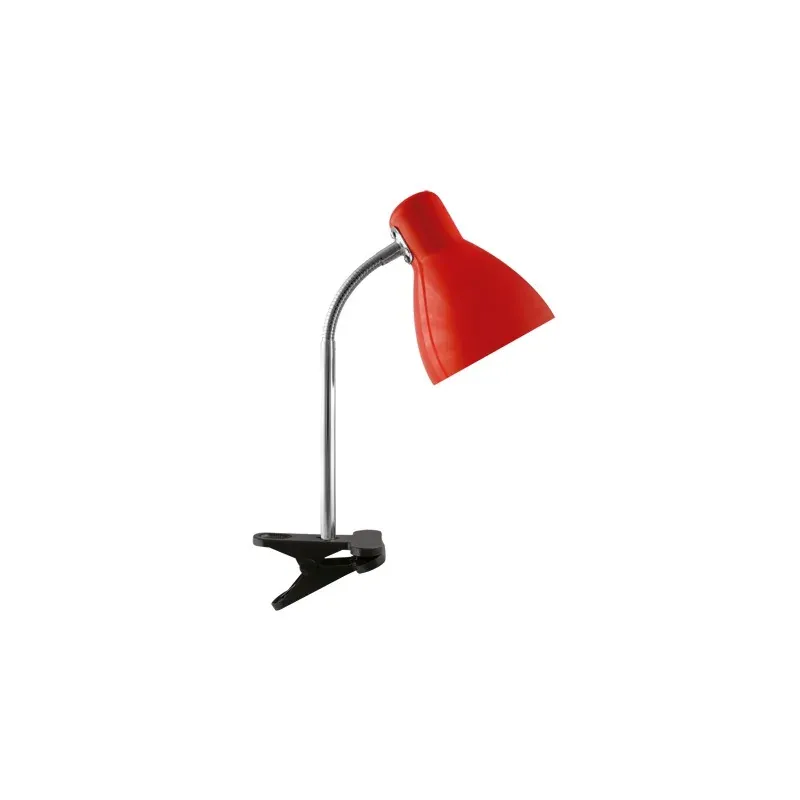 Lampka na biurko KATI E27 czerwona z klipsem Oferta limitowana