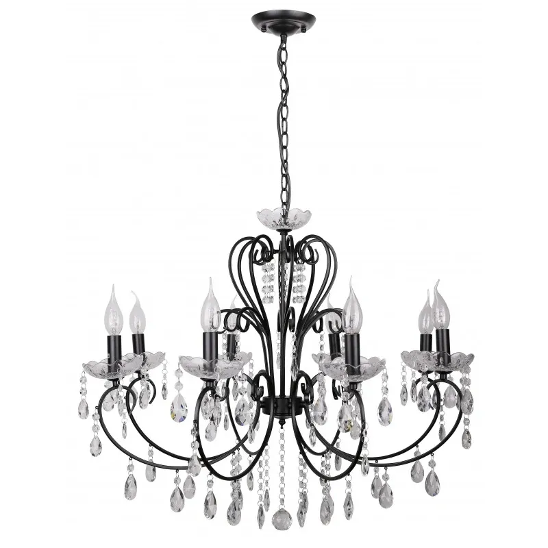 AURORA LAMPA WISZĄCA 8*40W E14 CZARNY Hit cenowy