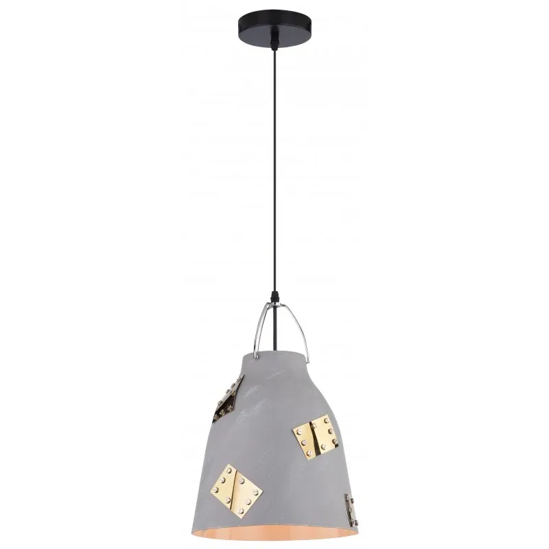 Szybka wysyłka PATCH LAMPA WISZĄCA 25 1X60W E27 SZARY + ZŁOTY DEKOR