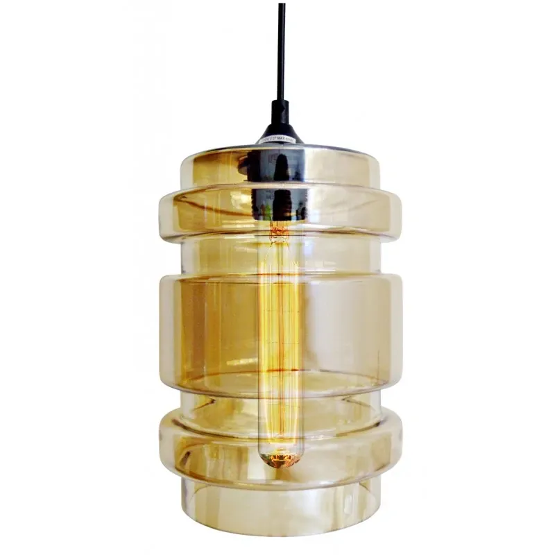 DECORADO LAMPA WISZĄCA 18 1X60W E27 KLOSZ BURSZTYNOWY + ŻARÓWKA Niska cena
