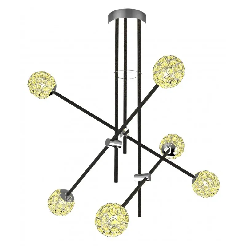 Dostępne od ręki PAKSOS LAMPA WISZĄCA 6XMAX 5W G9 LED CZARNY APETI