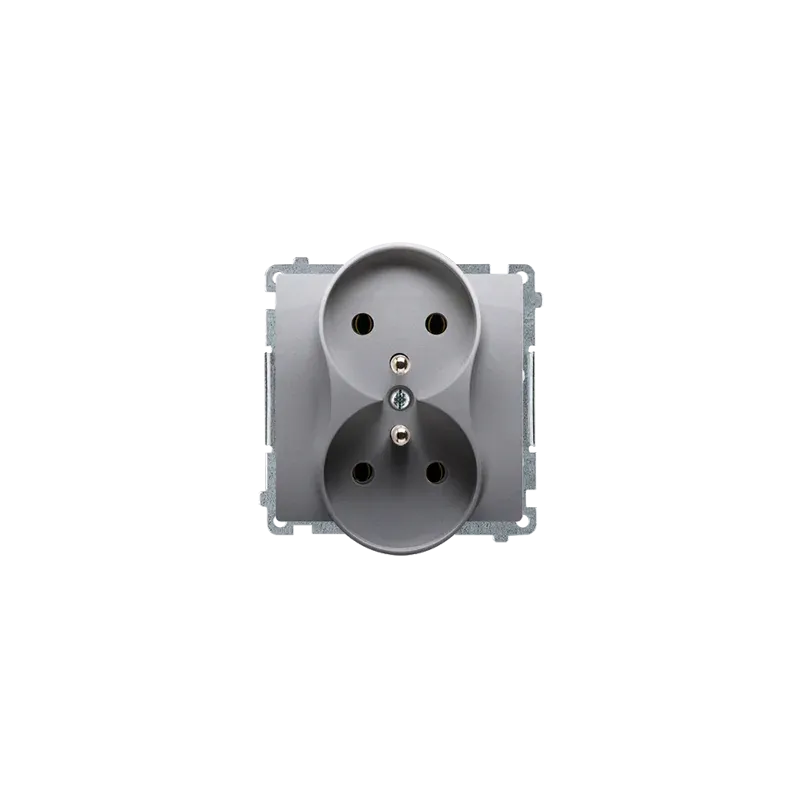 Nie przegap Gniazdo podwójne z uziemieniem z przesłonami BMGZ2MZ.01/21 INOX Kontakt-Simon Basic