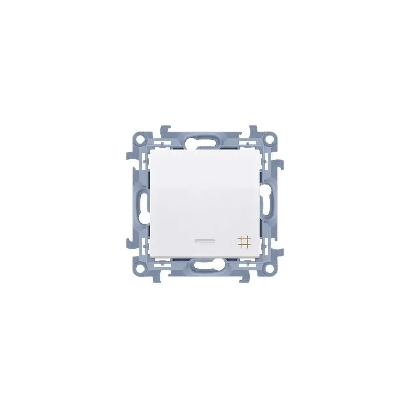 Cena promocyjna Biały włącznik krzyżowy z podświetleniem LED Simon 10 CW7L.01/11 Kontakt-Simon